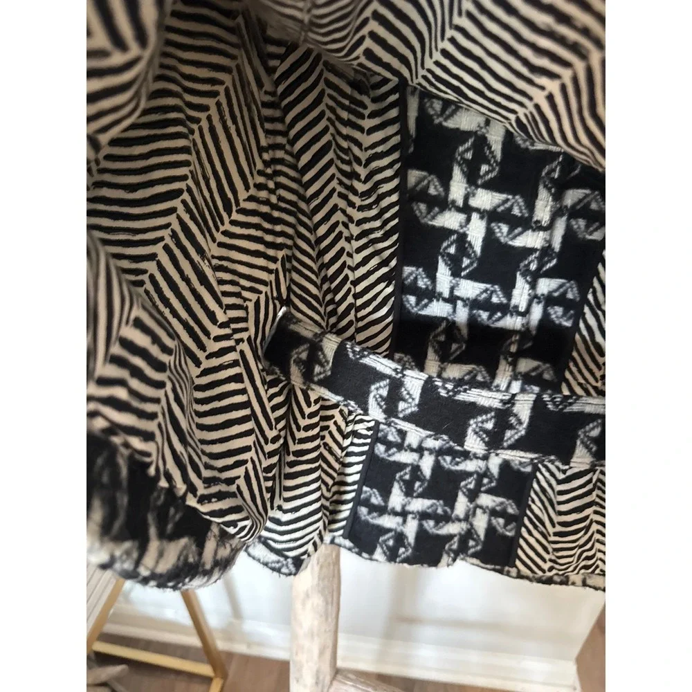 JUICY COUTURE Black‎ Angel Twisted Belt Houndstooth Cape Cardigan Shrug Jacket P